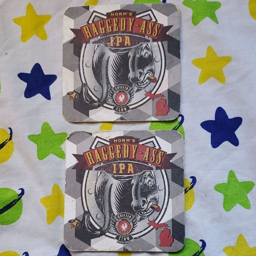 2 Raggedy IPA Mr Bluesky Coasters Set
